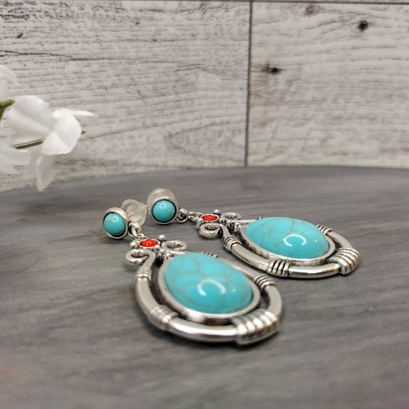 Boho Tourquoise Drop Earrings - Picture 5 of 5
